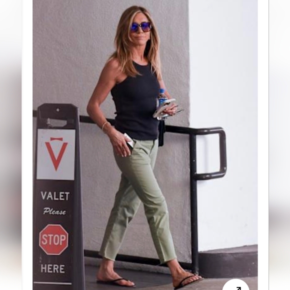 Old Navy olive green linen blend pants With Elastic Waist Medium M - Picture 13 of 15